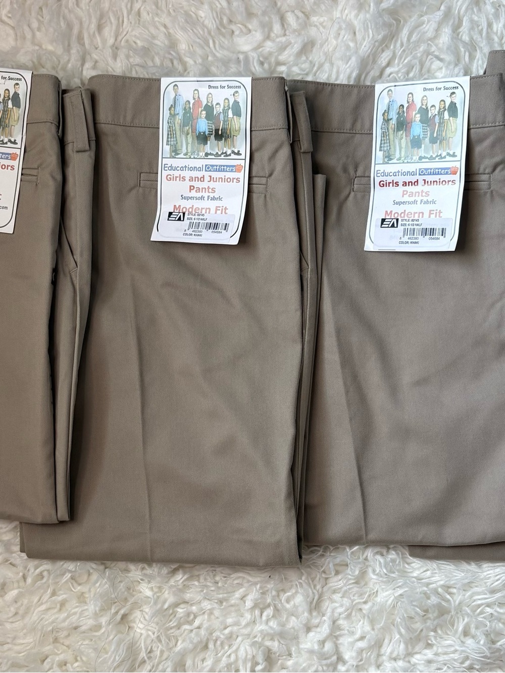 School Uniform Essentials: 4-Pack Educational Outfitters Khaki Pants Lot